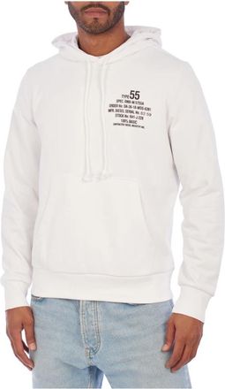 Diesel Moderne Hoodie met Tekst Design - Heren - Hoodies - Wit - L - Katoen - Hoodies & sweatvesten