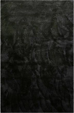 Homie Living Alfombra de pelo largo, suave y afelpada, negra 110x170