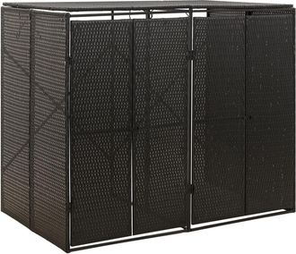 vidaXL Vidaxl - Cobertizo Para 2 Contenedores De Basura Rat&aacute;n Pe 140x80x117cm
