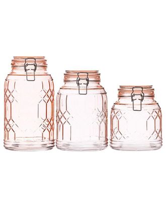 10 Strawberry Street Set Of 3 Bleeker Glass Canisters