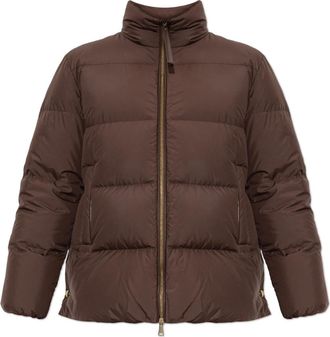 Moncler Vivantesse Donsjas - Dames - Gewatteerde jassen - Bruin - M - Leer - Jassen