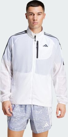 adidas adidas Performance Mens Own the Run 3-Stripes Packable Jacket - White Recycled Material - Size X-Large