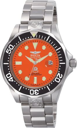 Invicta Grand Diver 4186 Heren Horloge - Automatisch Uurwerk - Roestvrij Staal met oranje Wijzerplaat - 47mm