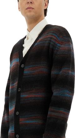 Paul Smith Mens Wool V-necked Cardigan - Black - Size Medium