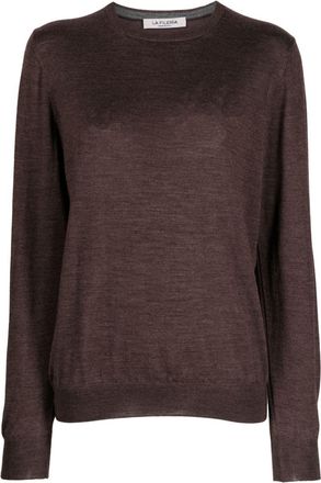 La Fileria crew-neck fine-knit jumper - men - Virgin Wool/Silk - 56 - Brown