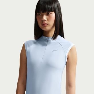 Nike Womens Nike Sportswear Tight Sleeveless 1/4-Zip Top in Blue | IO4441-407