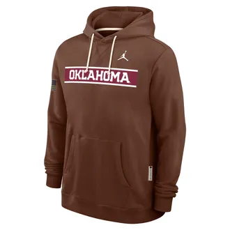 Nike Jordan Mens Oklahoma 2026 Military Appreciation Standard Issue Jordan Brand Dri-FIT College Pullover Hoodie in Brown | 0JAZ2GYOKN-4EB
