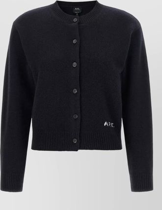 A.P.C. wool ribbed crew neck cardigan