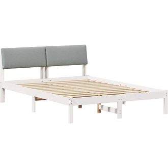 vidaXL Estructura De Cama Con Cabecera Y Gris Claro 150 X 200 Cm Vidaxl