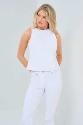 Anatomie Marietta Performance Twill Fitted Top in White at Nordstrom, Size X-Small