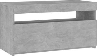 vidaXL Mueble De Tv Con Luces Led Gris Hormig&oacute;n 75x35x40 Cm Vidaxl