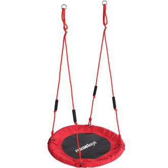 Relaxdays Relaxdays Nest Swing, Round Hanging Swing, Padded Handles, Kids, Adjustable, Outdoor, &Oslash;: 80 cm, max 100 kg, Red