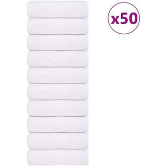 vidaXL Asciugamani Ospiti 50 pz Bianco 30x50cm 360 g/m&sup2; 100% Cotone - Vidaxl