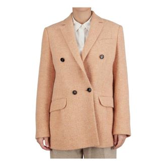 Kiton Double-breasted Blazer - female - Kiton - Blazers - Orange - S - Jackets