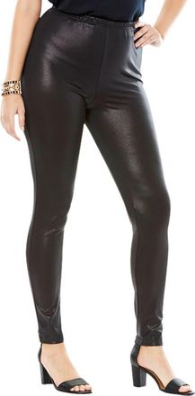 Roaman's Metallic Legging in Black at Nordstrom, Size Medium