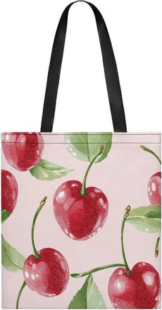 Generic Cherries Pattern Womens Tote Casual Shopping Bag Lightweight Shoulder Bags Hobos Handbag for Work Travel Daily 35x40cm