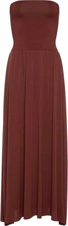 Eres Schildpad Lange Jurk Jersey Peau Douce - Dames - Maxi kleedjes - Bruin - L - Kleedjes