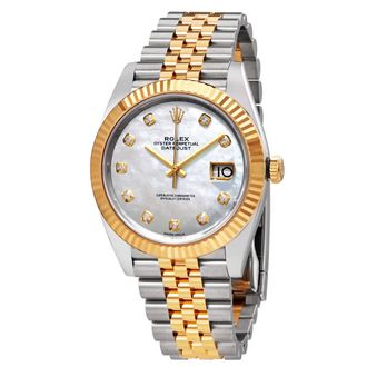 Rolex Datejust 41 White Mother of Pearl Dial Automatic Mens Steel and 18K Yellow Gold Jubilee Watch 126333MDJ
