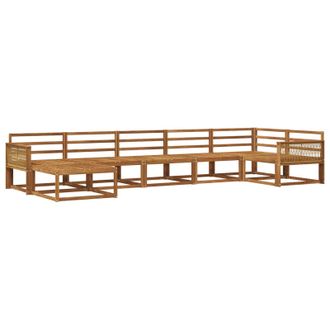 vidaXL Conjunto De Sof&aacute;s De Exterior 7 Pcs Natural Vidaxl