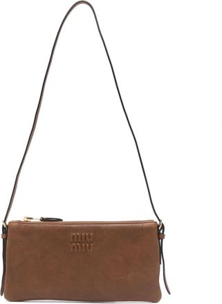 Miu Miu Kleine leren schoudertas - Bruin