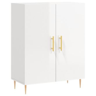 vidaXL Vidaxl - Aparador De Madera Contrachapada Blanco Brillante 69,5x34x90 Cm