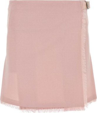 Burberry Wikkel Minirok - Dames - Korte rokken - Roze - 3XS - Wol - Rokken