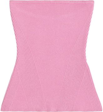 Apparis ribbed-knit bandeau top - women - Polyester/Recycled Viscose/Nylon - S - Pink