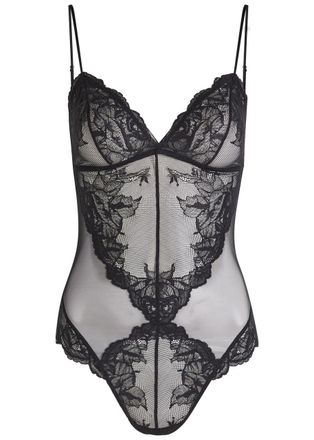 Wacoal Vivid Attraction Tulle Bodysuit - Black - L (UK14 / L)