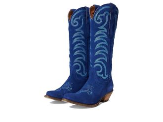 Dingo Movin On Cowboy Womens Boots Blue : 6 B - Medium, Suede