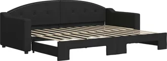 vidaXL Sof&aacute; Cama Nido Tela Negro 80x200 Cm Vidaxl