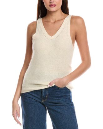 Majestic Filatures Pointelle Wool-Blend Top