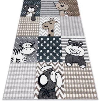 RugsX Rugsx - Alfombra Fun Pets Para Ni&ntilde;os, Animales Gris Grey 160x220 Cm