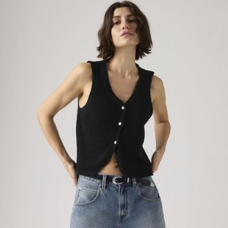 Levi's Helen Mini Boucle Vest - Womens - XS - Black