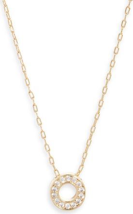 Nordstrom Pav&eacute; Cubic Zirconia Initial Necklace in O- Clear- Gold at Nordstrom