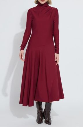 Lyssé Yaritza Asymmetric Long Sleeve Maxi Dress in Red Night at Nordstrom, Size X-Small