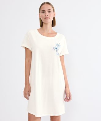 Triumph Nachthemd TRIUMPH Nightdresses NDK X, Damen, Gr. 36, N-Gr, silk wei&szlig;, Jersey, Obermaterial: 100% Baumwolle, bequem kniefrei, Rundhals, Kleider Nachthe