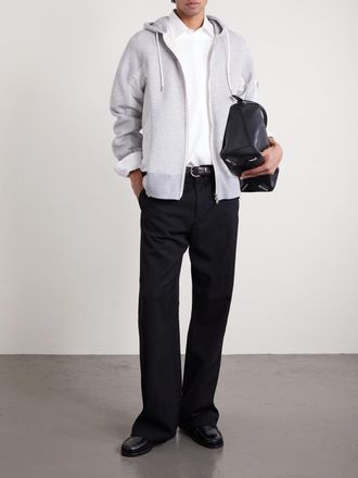 sacai MA-1 Nylon-Trimmed Cotton-Blend Jersey Zip-Up Hoodie