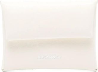 Jil Sander Portafoglio in pelle con battente - Bianco