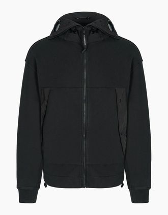 C.P. Company Mens DIAGONAL RAISED BOXY HOODED TOP - Black - Size: 42