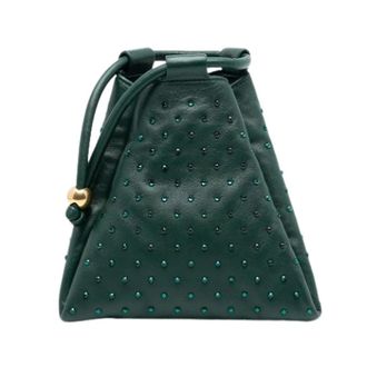 Bottega Veneta Pre-owned Mini Bags, female, Green, Size: ONE SIZE Pre-owned Crystal-Embellished Lambskin Mini Bag