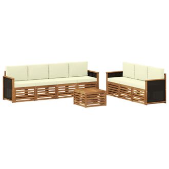 vidaXL Juegos De Sof&aacute;s Con Coj&iacute;n 8 Pcs Madera De Acacia S&oacute;lida Vidaxl