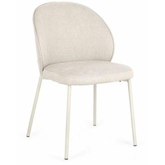 BIZZOTTO Sedia Wendy con struttura in acciaio, per arredo interno 54 x 60 x h 83 cm -Beige/Beige / Confezione da 4 pezzi