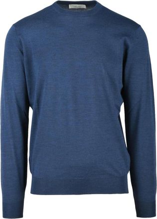 FILIPPO DE LAURENTIIS Truien & Vesten, Heren, Blauw, 2Xs, Wol, Pullover met ronde hals