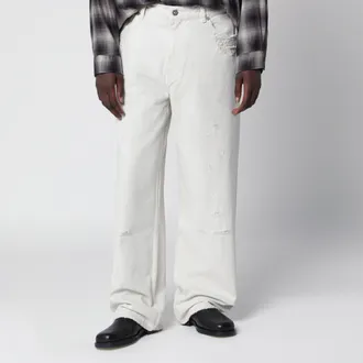 Our Legacy Jeans ampi bianco gesso con strappi