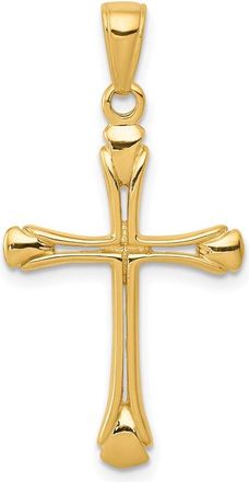 Diamond2Deal 14k Yellow Gold Cross with Triangle Tips Pendant