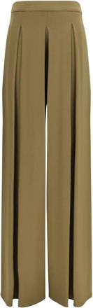 Max Mara Khaki Flared Flat Front Pants