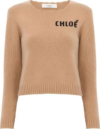 Chlo&eacute; Maglione con ricamo - Marrone