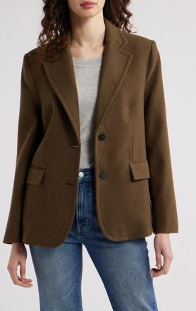 Mango Wool Blend Blazer in Beige - Khaki at Nordstrom, Size X-Small