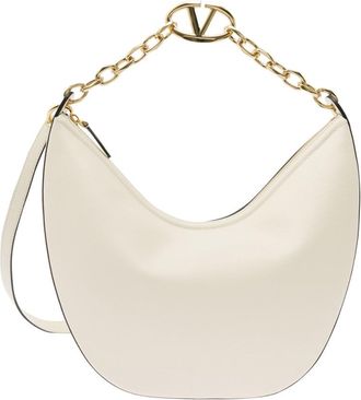 Valentino Garavani White VLogo Detail Shoulder Bag