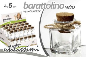 Trade Shop Trade Shop - Set 48 Pz Barattolo Barattolino Tappo Sughero Bomboniera In Vetro 4x5cm 715778